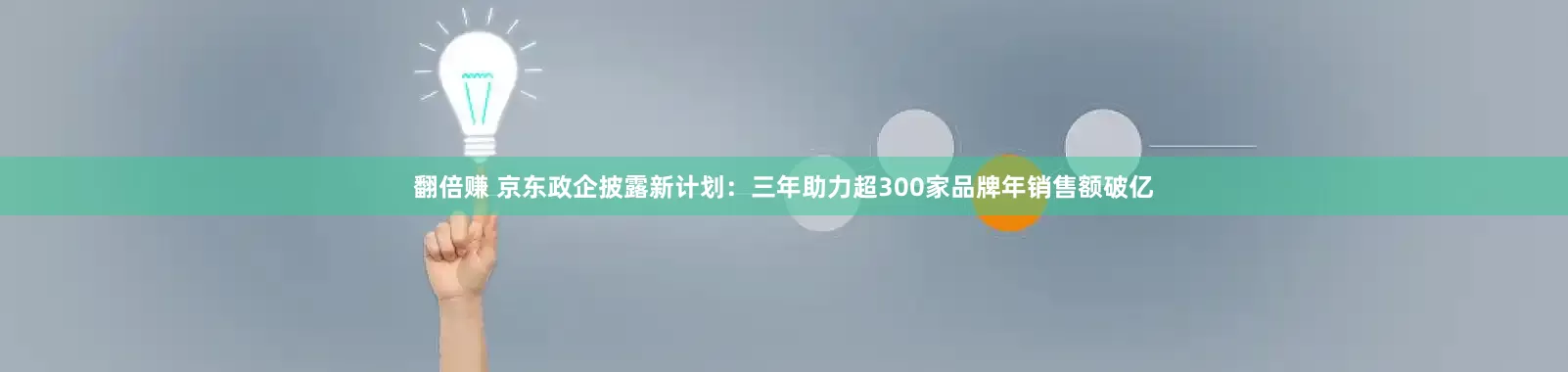 翻倍赚 京东政企披露新计划：三年助力超300家品牌年销售额破亿
